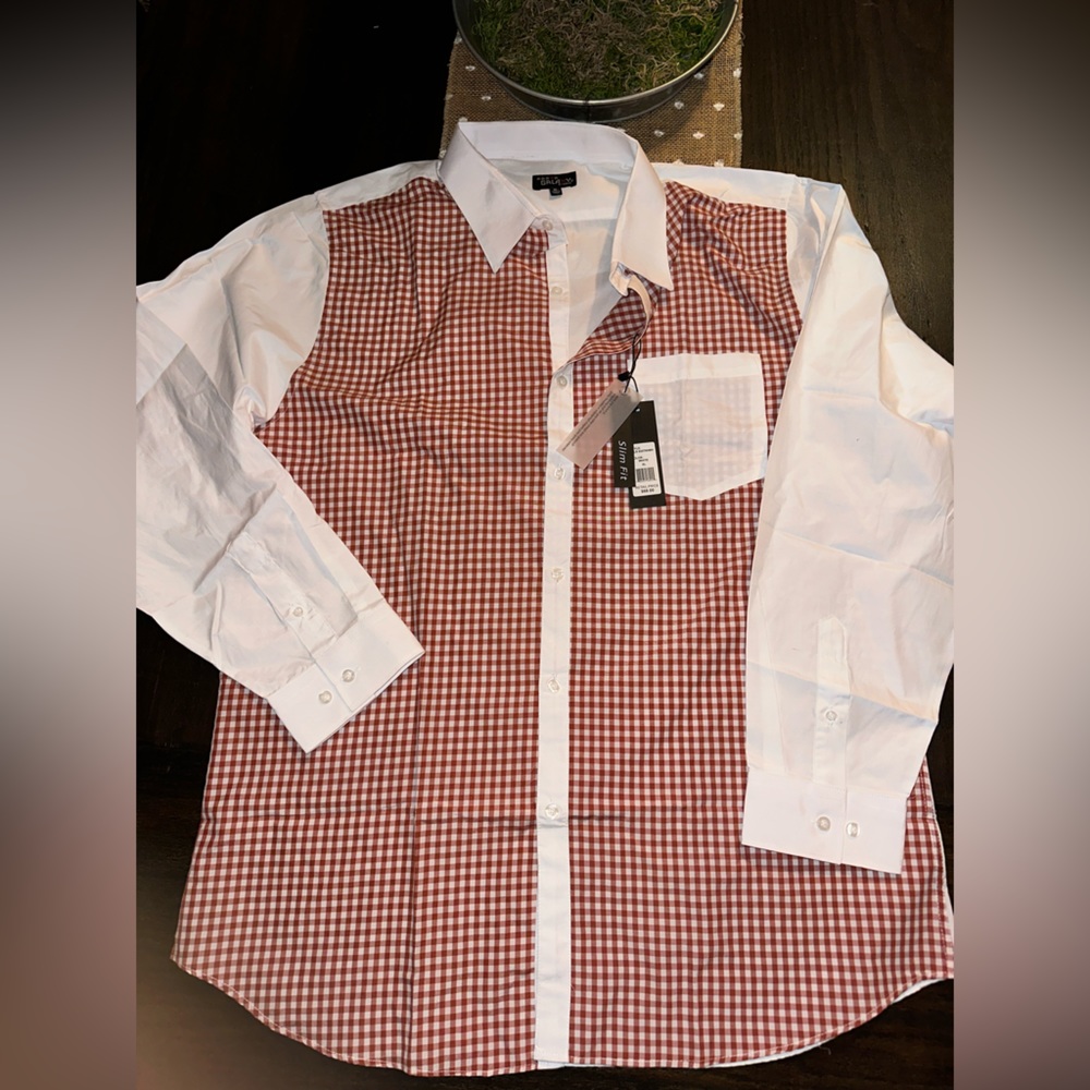 Galaxy by Harvic Men’s Gingham Dress Shirt